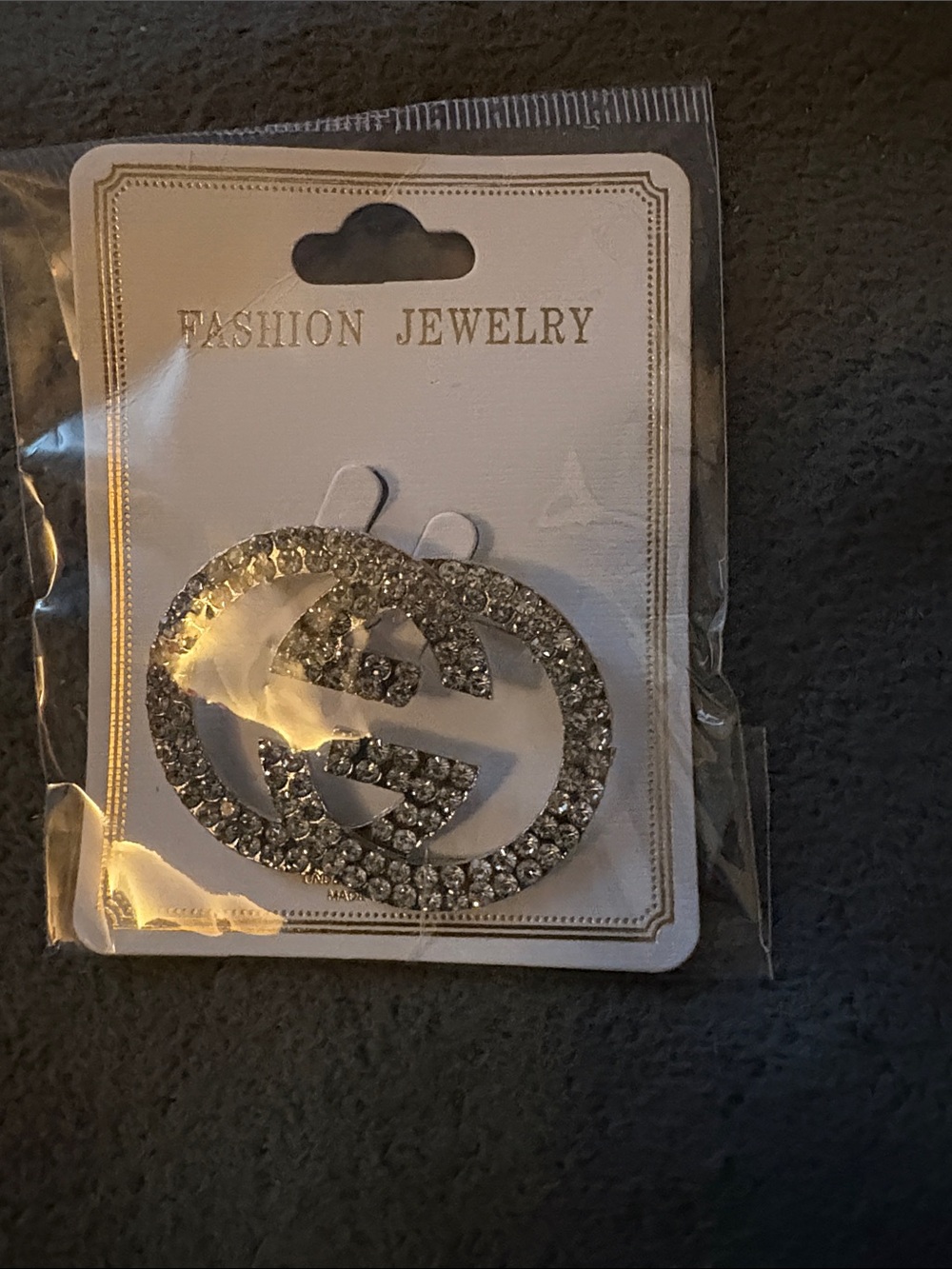 Fashion Jewelry Silver Rhinestone Interlocking Circle Brooch